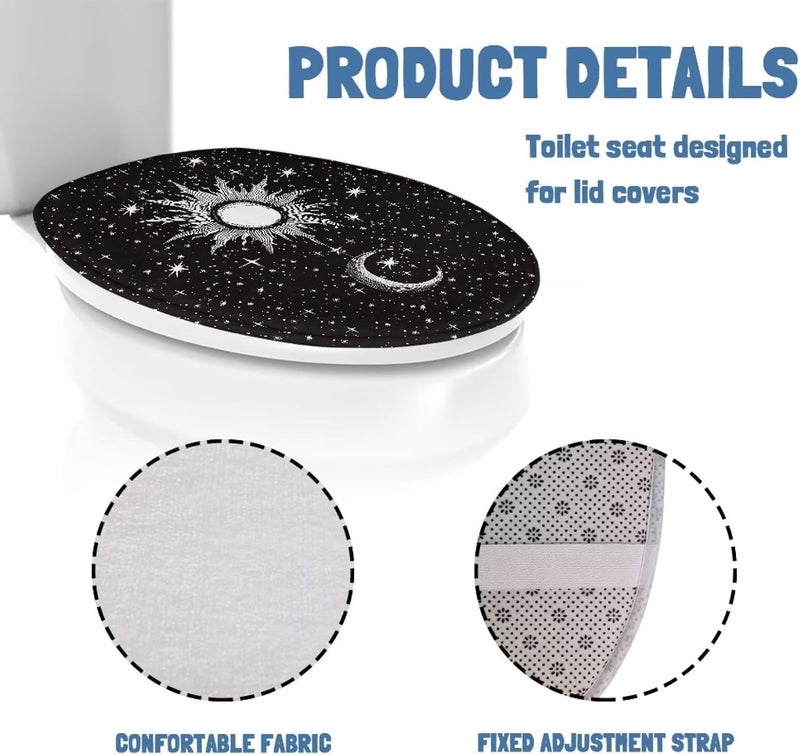 Flashideas Gothic Sun Moon Toilet Cover Seat Toilet Seat Covers for Bathroom Easy to Clean Toilet Lid Cover Bathroom Decoration Accessories Seat Covers Fits Most Lids for Accessories Decor - Image 5